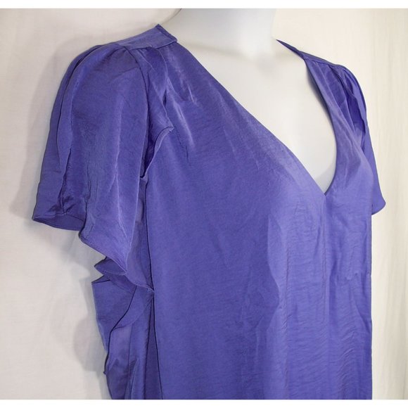 New MICHAEL Michael Kors 3X Flutter Sleeve Ruffle Top Pale Purple NWT - Picture 6 of 13
